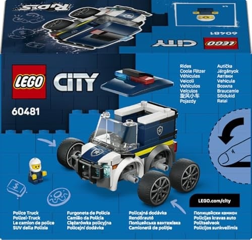 LEGO City Araçlar - Polis Kamyonu 60481 | 5 Yaş ve Üzeri Çocuklar için Polis Memuru Minifigürü İçeren Oyuncak Araba Yapım Seti, Hediye Fikri (71 Parça)