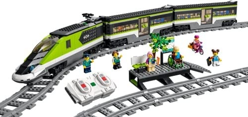 LEGO City Express Yolcu Treni Seti, Uzaktan Kumandalı Oyuncak, Parlaklığı Ayarlanabilen Farlar, 2 Vagon, 24 Parça Ray ve 6 Minifigür Dahil, Erkek ve Kız Çocuklarına Benzersiz bir Hediye 60337