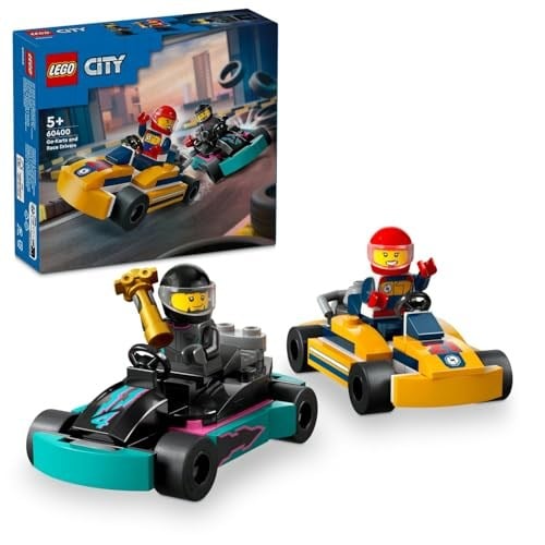 LEGO City Go-Kartlar ve Yarış Sürücüleri 60400-5 Yaş ve Üzeri için Yarışçı Minifigürü İçeren Yaratıcı Oyuncak Yapım Seti (99 Parça)