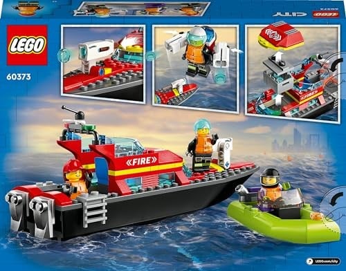 LEGO City İtfaiye Kurtarma Teknesi 60373-5 Yaş ve Üzeri Uygulamalı Oyunları Seven Çocuklar için Oyuncak Yapım Seti (144 Parça)