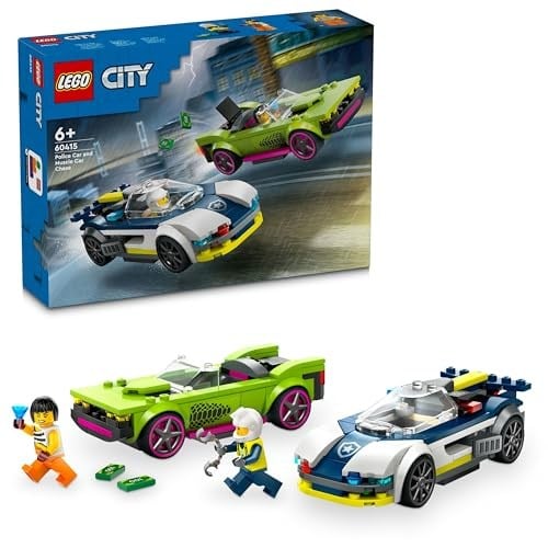 LEGO City Polis Arabası ve Spor Araba Takibi 60415-6 Yaş ve Üzeri Çocuklar için Polis Minifigürü İçeren Yaratıcı Oyuncak Yapım Seti (213 Parça)