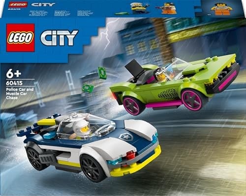 LEGO City Polis Arabası ve Spor Araba Takibi 60415-6 Yaş ve Üzeri Çocuklar için Polis Minifigürü İçeren Yaratıcı Oyuncak Yapım Seti (213 Parça)