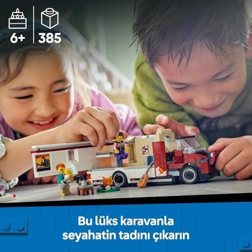LEGO City Tatil Macera Karavanı 60454-6 Yaş ve Üzeri Çocuklar için Yaratıcı Oyuncak Yapım Seti, Doğum Günü Hediyesi (385 Parça)