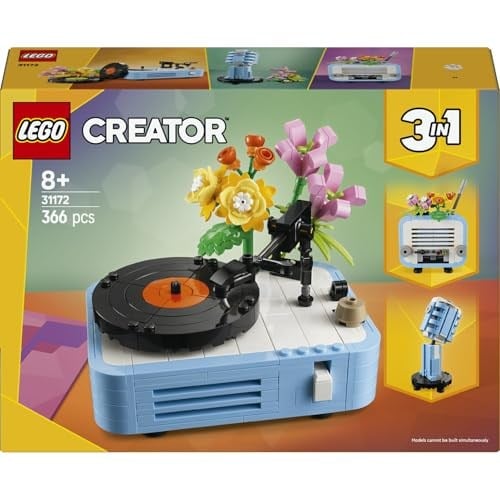 LEGO Creator 3’ü 1 Arada Çiçekli Pikap 31172-8 Yaş ve Üzeri Kız ve Erkek Çocuklar için Radyo ve Mikrofona Dönüşebilen Yaratıcı Oyuncak Yapım Seti, Müzik Oyuncakları Yaratıcı Hediye Fikri (366 Parça)