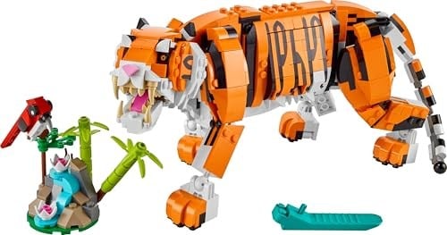 LEGO Creator 3’ü 1 Arada Muhteşem Kaplan 31129 – 9 Yaş ve Üzeri Kız ve Erkek Çocuklar için Doğum Günü Hediyesi Fikri, Kaplan, Kırmızı Panda ve Koi Balığı İçeren Yaratıcı Oyuncak Yapım Seti (755 Parça)