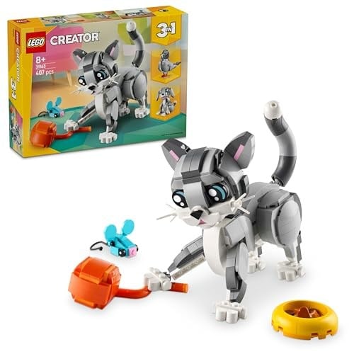 LEGO Creator 3’ü 1 Arada Oyunbaz Kedi 31163-8 Yaş ve Üzeri Çocuklar için Köpek veya Güvercin Figürüne Dönüşebilen Oyuncak Yapım Seti, Doğum Günü Hediyesi (407 Parça)