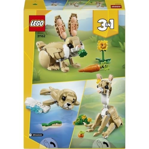 LEGO Creator 3’ü 1 Arada Sevimli Tavşan 31162-8 Yaş ve Üzeri Çocuklar için Lama ve Fok Figürüne Dönüşebilen Yaratıcı Oyuncak Yapım Seti, Doğum Günü Hediyesi (326 Parça)