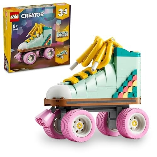 LEGO Creator Retro Paten 31148-8 Yaş ve Üzeri Çocuklar için Mini Kaykay ve Kasetçalar Model Seçenekleri İçeren 3’ü 1 Arada Yaratıcı Oyuncak Yapım Seti, Doğum Günü Hediyesi Fikri (342 Parça)