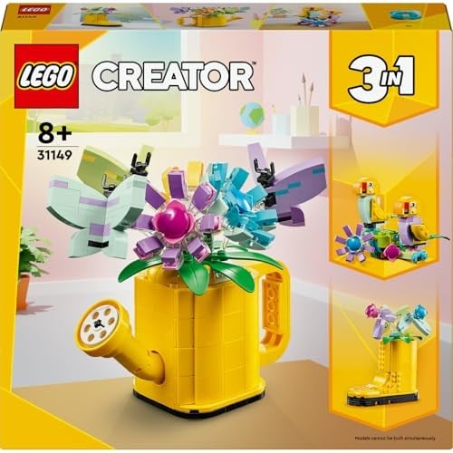 LEGO Creator Sulama Kabında Çiçekler 31149-8 Yaş ve Üzeri Çocuklar için Çizme ve Kuş Modeli Seçenekleri İçeren 3’ü 1 Arada Yaratıcı Oyuncak Yapım Seti, Doğum Günü Hediyesi Fikri (420 Parça)