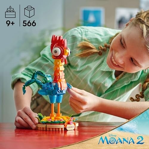 LEGO Disney Priness Moana 2 Heihei 43272 – 9 Yaş ve Üzeri Çocuklar için Döndürülebilir Baş ve Kanatları Olan Tavuk Figürü İçeren Model Yapım Seti, Kız ve Erkek Çocukları için Hediye Fikri (566 Parça)