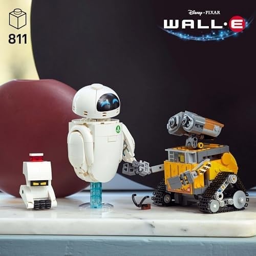 LEGO ǀ Disney ve Pixar WALL-E ve EVE 43279 – Film Sever Yetişkinler için Dekoratif ve Koleksiyonluk Animasyon Film Karakterleri Model Yapım Seti, Yaratıcı Hediye Fikri (811 Parça)