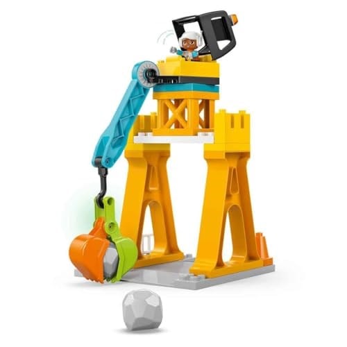 LEGO DUPLO Kasabası 3ü 1 Arada İnşaat Sahası ve Araçları 10476 | 3 Yaş ve Üzeri Kız ve Erkek Çocuklar için 2 Figür İçeren Eğitici Oyuncak Yapım Seti, Doğum Günü Hediyesi, 84 Parça
