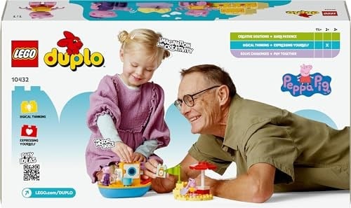 LEGO DUPLO Peppa Pig Tekne Gezisi 10432-2 Yaş ve Üzeri Çocuklar için Peppa Pig Minifigürü İçeren Eğitici Oyuncak Yapım Seti (23 Parça)