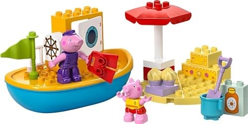 LEGO DUPLO Peppa Pig Tekne Gezisi 10432-2 Yaş ve Üzeri Çocuklar için Peppa Pig Minifigürü İçeren Eğitici Oyuncak Yapım Seti (23 Parça)