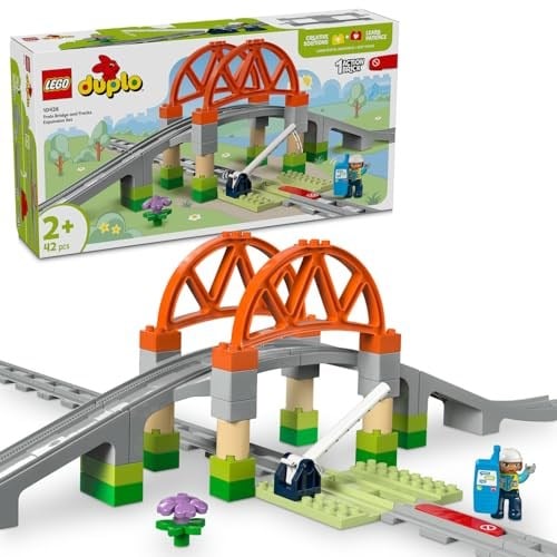 LEGO DUPLO Town Tren Köprüsü ve Rayları Ek Seti 10426 | 2 Yaş ve Üzeri Erkek ve Kız Çocuklar için İnşa Edilebilir Eğitici Oyuncak Yapım Seti, Hediye Fikri (42 Parça)