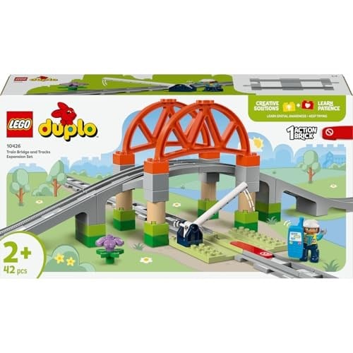 LEGO DUPLO Town Tren Köprüsü ve Rayları Ek Seti 10426 | 2 Yaş ve Üzeri Erkek ve Kız Çocuklar için İnşa Edilebilir Eğitici Oyuncak Yapım Seti, Hediye Fikri (42 Parça)