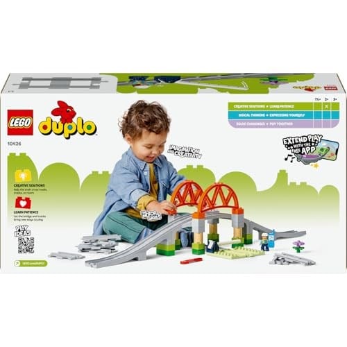 LEGO DUPLO Town Tren Köprüsü ve Rayları Ek Seti 10426 | 2 Yaş ve Üzeri Erkek ve Kız Çocuklar için İnşa Edilebilir Eğitici Oyuncak Yapım Seti, Hediye Fikri (42 Parça)