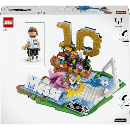 LEGO Editions Lionel Messi – Unutulmaz Futbol Anları 43011 | 10 Yaş ve Üzeri Çocuklar için Minifigür ve Koleksiyonluk Levha İçeren Oyuncak Yapım Seti, Hediye Fikri (500 Parça)