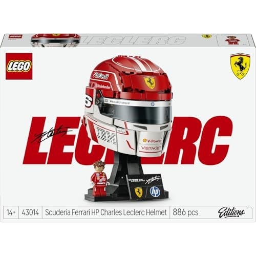 LEGO Editions Scuderia Ferrari HP Charles Leclerc Kaskı 43014 | 14 Yaş ve Üzeri Çocuklar için Minifigür ve İmzalı Markalı Levha İçeren Yaratıcı Oyuncak Yapım Seti, Hediye Fikri (886 Parça)