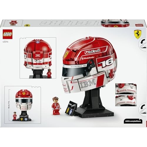 LEGO Editions Scuderia Ferrari HP Charles Leclerc Kaskı 43014 | 14 Yaş ve Üzeri Çocuklar için Minifigür ve İmzalı Markalı Levha İçeren Yaratıcı Oyuncak Yapım Seti, Hediye Fikri (886 Parça)