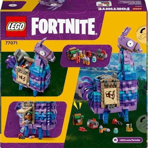 LEGO Fortnite Mühimmat Laması 77071 – 12 Yaş ve Üzeri Çocuklar için Grappler, Mavi Gazoz, Sille Suyu ve Dinamit Dahil Aksesuarlar İçeren Oyuncak Yapım Seti, Oyuncular için Hediye Fikri (691 Parça)