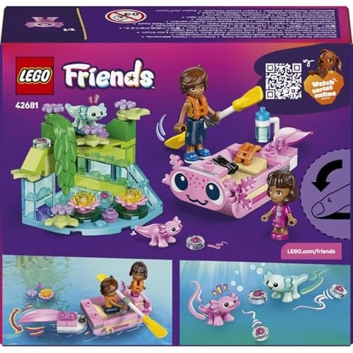 LEGO Friends Axolotl Macera Teknesi 42681 | 5 Yaş ve Üzeri Çocuklar için Leo ve Alba Bebekleri İçeren Oyuncak Yapım Seti, Yılbaşı Hediyesi (95 Parça)