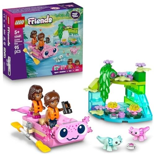 LEGO Friends Axolotl Macera Teknesi 42681 | 5 Yaş ve Üzeri Çocuklar için Leo ve Alba Bebekleri İçeren Oyuncak Yapım Seti, Yılbaşı Hediyesi (95 Parça)