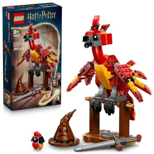 LEGO Harry Potter Fawkes: Dumbledore’un Anka Kuşu 76448-8 Yaş Üzeri Kız ve Erkek Çocuklar için Kavrayıcı Pençeleri Olan Hareketli Fawkes Figürü İçeren Mitolojik Hayvan Figürü Yapım Seti (299 Parça)