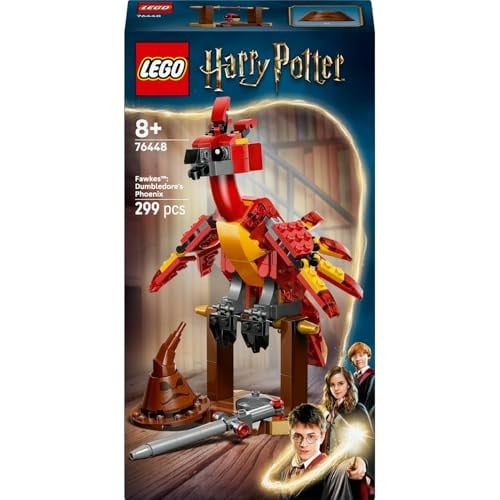 LEGO Harry Potter Fawkes: Dumbledore’un Anka Kuşu 76448-8 Yaş Üzeri Kız ve Erkek Çocuklar için Kavrayıcı Pençeleri Olan Hareketli Fawkes Figürü İçeren Mitolojik Hayvan Figürü Yapım Seti (299 Parça)