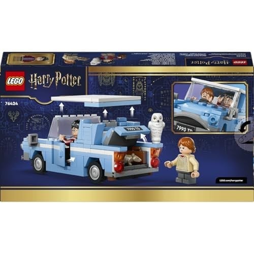 LEGO Harry Potter Uçan Ford Anglia 76424 – 7 Yaş ve Üzeri Çocuklar için Hediye Fikri, Harry Potter, Ron Weasley ve Hedwig Minifigürleri İçeren Koleksiyonluk Yaratıcı Oyuncak Yapım Seti (165 Parça)