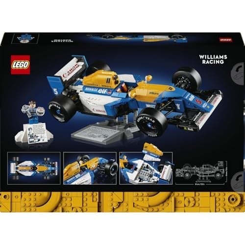 LEGO Icons Williams Racing FW14B ve Nigel Mansell 10353 – Yetişkinler için Sürücü Figürü, Kupa ve Sergileme Standı İçeren Model Yapım Seti – Kadınlar ve Erkekler için Hediye Fikri (797 Parça)
