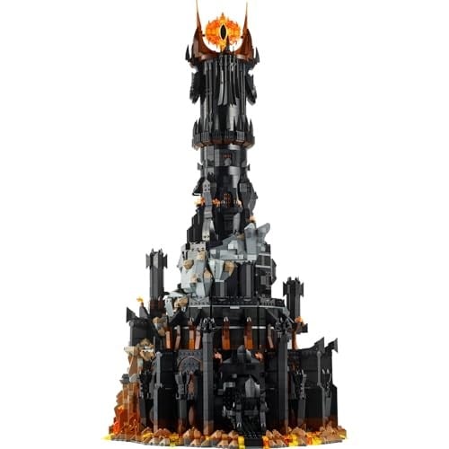 LEGO Icons Yüzüklerin Efendisi: Barad-dûr 10333 | Yetişkinler için Sauron ve Frodo Minifigürleri İçeren Film Hatırası Modeli Yapım Seti, Hediye Fikri (5471 Parça)