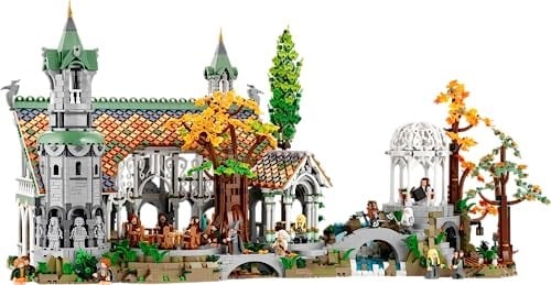 LEGO Icons YÜZÜKLERİN EFENDİSİ: RIVENDELL 10316 - Yetişkinler için Hediye Fikri, Frodo, Sam, Bilbo Baggins, Boromir, Legolas ve Gri Gandalf Dahil 15 Minifigür İçeren Model Yapım Seti (6167 Parça)