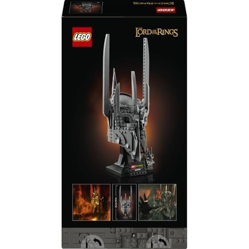 LEGO Icons Yüzüklerin Efendisi: Sauronun Miğferi 11373 | Yetişkinler için Minifigür ve Sergileme Standı İçeren Dekoratif Model Yapım Seti, Hediye Fikri (538 Parça)
