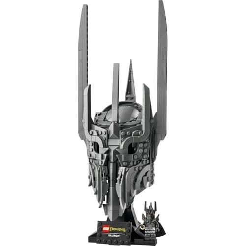 LEGO Icons Yüzüklerin Efendisi: Sauronun Miğferi 11373 | Yetişkinler için Minifigür ve Sergileme Standı İçeren Dekoratif Model Yapım Seti, Hediye Fikri (538 Parça)