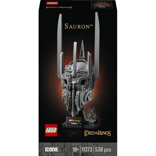 LEGO Icons Yüzüklerin Efendisi: Sauronun Miğferi 11373 | Yetişkinler için Minifigür ve Sergileme Standı İçeren Dekoratif Model Yapım Seti, Hediye Fikri (538 Parça)