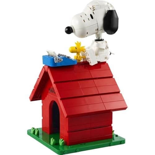 LEGO Ideas Peanuts: Snoopy’nin Köpek Kulübesi 21368 | Yetişkinler için Duruşu Ayarlanabilir Snoopy Figürü İçeren Koleksiyonluk Dekoratif Model Yapım Seti, Hediye Fikri (964 Parça)