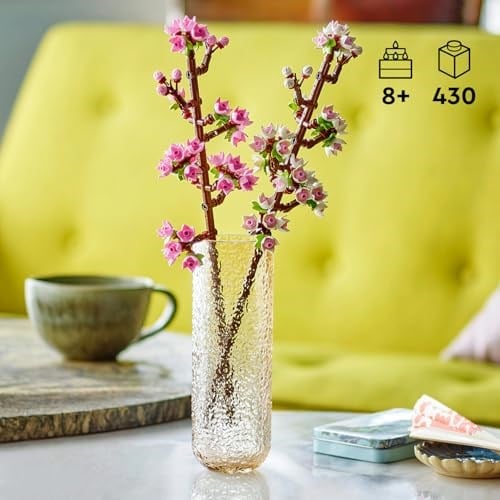 LEGO Kiraz Çiçekleri Kutlama Hediyesi 40725 – 8 Yaş ve Üzeri Çocuklar için Doğum Günü Hediyesi Fikri, Pastel Tonlarda Çiçeklerle Kaplı 2 Dal İçeren Dekoratif Yaratıcı Oyuncak Yapım Seti (430 Parça)