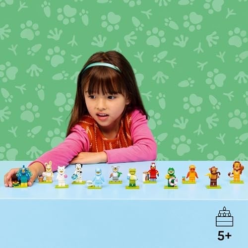 LEGO Minifigures Hayvanlar Seri 28 71051 – 5 Yaş ve Üzeri Çocuklar için Papağan, Aslan ve Sevimli Tavşan Dahil 12 Sürpriz Minifigürden 1ini İçeren Yaratıcı Oyuncak Yapım Seti, Hediye Fikri (7 Parça)
