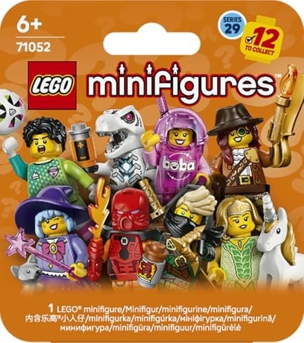 LEGO Minifigures Seri 29 71052-6 Yaş ve Üzeri Kız ve Erkek Çocuklar için Aksesuarlarıyla Birlikte Gelen 12 Karakterden 1ini İçeren Yaratıcı Oyuncak Yapım Seti, Sürpriz Hediye Fikri (8 Parça)