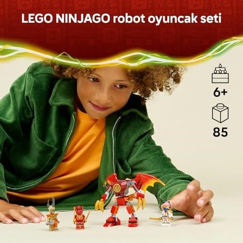 LEGO NINJAGO Kai’nin Ejderha Robotu Savaş Paketi 71851 | 6 Yaş ve Üzeri Çocuklar için Aksesuarlı Minifigürler İçeren Oyuncak Yapım Seti, Hediye Fikri (85 Parça)