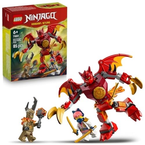 LEGO NINJAGO Kai’nin Ejderha Robotu Savaş Paketi 71851 | 6 Yaş ve Üzeri Çocuklar için Aksesuarlı Minifigürler İçeren Oyuncak Yapım Seti, Hediye Fikri (85 Parça)