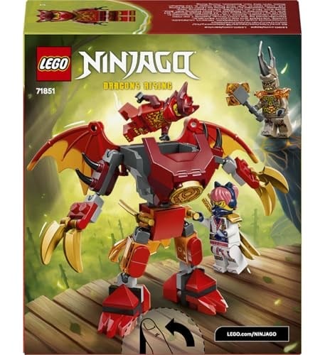 LEGO NINJAGO Kai’nin Ejderha Robotu Savaş Paketi 71851 | 6 Yaş ve Üzeri Çocuklar için Aksesuarlı Minifigürler İçeren Oyuncak Yapım Seti, Hediye Fikri (85 Parça)
