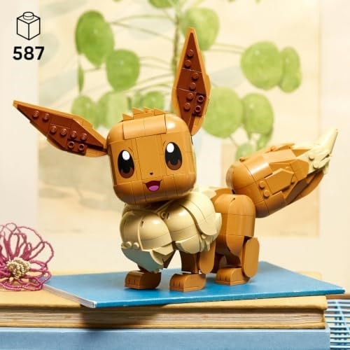 LEGO Pokémon Eevee 72151 - Yetişkin Kadınlar ve Erkekler için Otantik Detaylar İçeren Duruşu Ayarlanabilir Dekoratif Koleksiyonluk Model Yapım Seti, Yetişkinlere Yaratıcı Hediye Fikri (587 Parça)