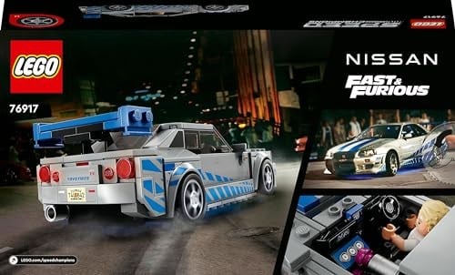 LEGO Speed Champions Daha Hızlı Daha Öfkeli Nissan Skyline GT-R (R34) 76917-9 Yaş ve Üzeri Çocuklar için Yarış Arabası Modeli İçeren Koleksiyonluk ve Sergilenebilir Model Yapım Seti (319 Parça)