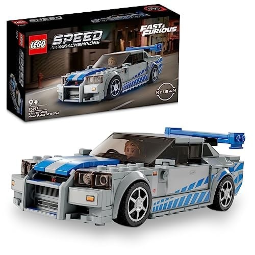 LEGO Speed Champions Daha Hızlı Daha Öfkeli Nissan Skyline GT-R (R34) 76917-9 Yaş ve Üzeri Çocuklar için Yarış Arabası Modeli İçeren Koleksiyonluk ve Sergilenebilir Model Yapım Seti (319 Parça)