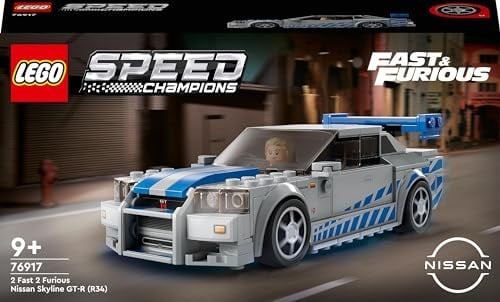 LEGO Speed Champions Daha Hızlı Daha Öfkeli Nissan Skyline GT-R (R34) 76917-9 Yaş ve Üzeri Çocuklar için Yarış Arabası Modeli İçeren Koleksiyonluk ve Sergilenebilir Model Yapım Seti (319 Parça)