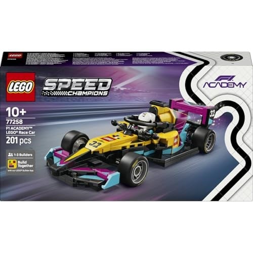 LEGO Speed Champions F1 ACADEMY LEGO Yarış Arabası 77258 | 10 Yaş ve Üzeri Çocuklar için Kıyafetli ve Kasklı Minifigür İçeren Oyuncak Yapım Seti, Hediye Fikri (201 Parça)