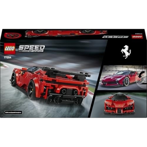 LEGO Speed Champions Ferrari SF90 XX Stradale Spor Araba 77254-9 Yaş ve Üzeri Çocuklar için Minifigür İçeren Ferrari Kıyafetli Minifigür İçeren Yaratıcı Oyuncak Yapım Seti, Hediye Fikri (339 Parça)