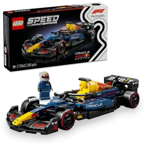 LEGO Speed Champions Oracle Red Bull Racing RB20 F1 Yarış Arabası 77243 – Yetişkinler için Koleksiyonluk Sürücü Minifigürü ve Orijinal Detaylar İçeren Koleksiyonluk Model Yapım Seti (251 Parça)